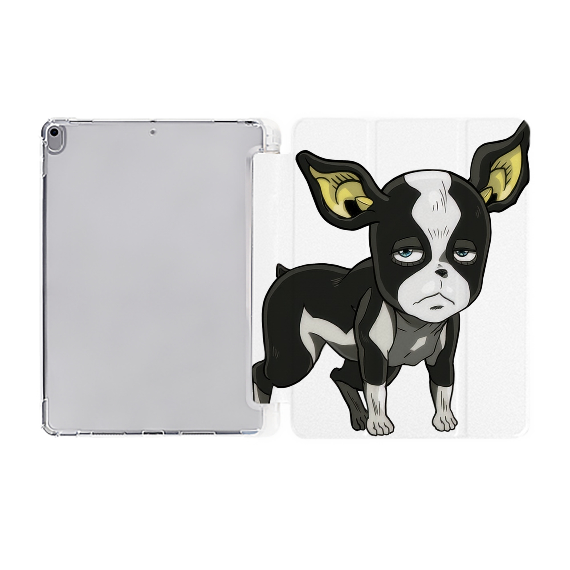 （画像用） ジョジョの奇妙な冒険 イギー JoJo's Bizarre Adventure Iggy IPad ケース ペン収納付き 三つ折りスタンド PUレザー×シリコン 対応機種9.5/10.5/10.9インチ